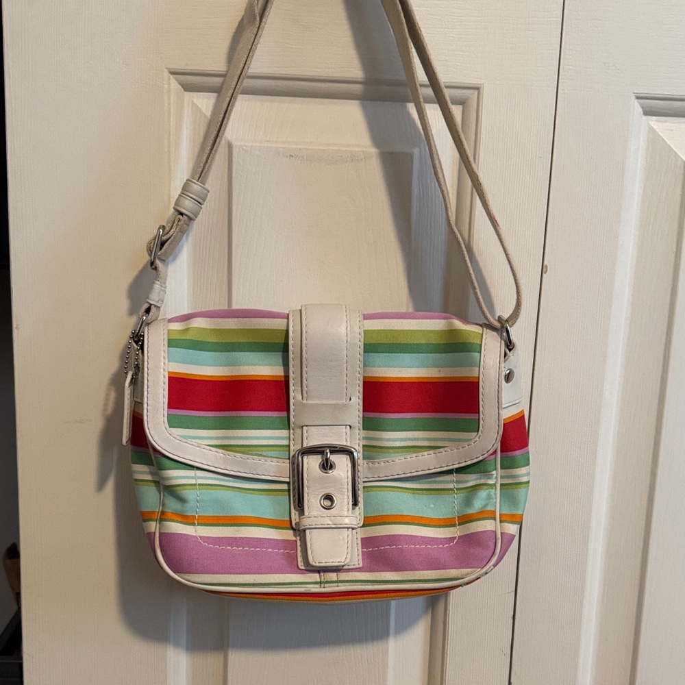 Coach Multicolor Striped Crossbody Bag